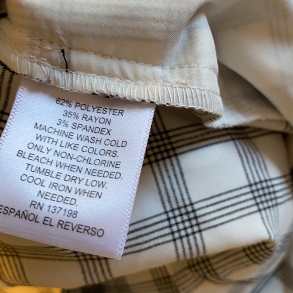 NWT Zip Up Plaid Pants Black & White - Picture 6 of 6